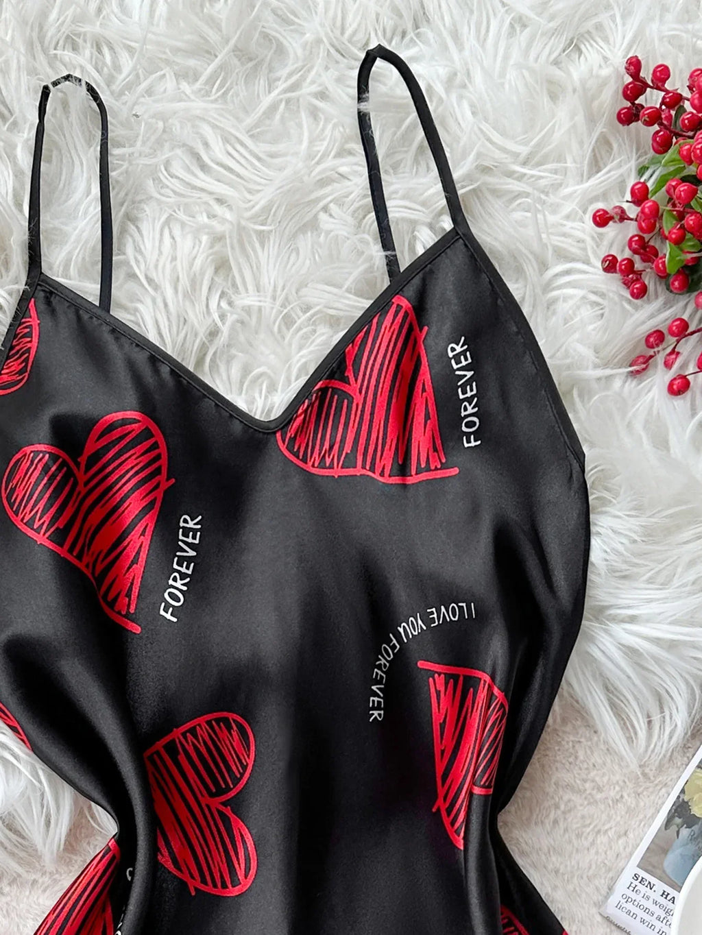 Rêve de Minuit – nuisette satin avec des détails soignés | Nuisettes en satin, romantique et longue