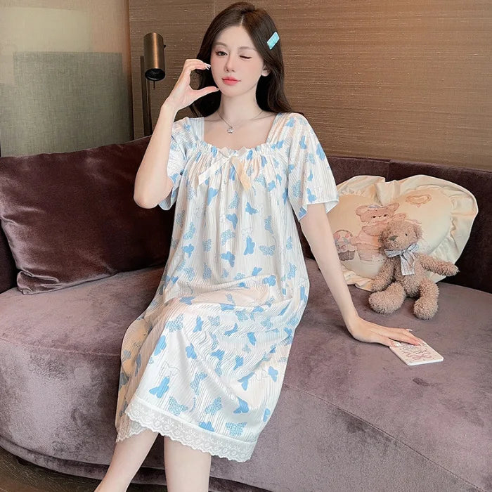 Lune Calme – nuisette grande taille avec des détails soignés | Nuisettes en coton, grandes tailles et longue