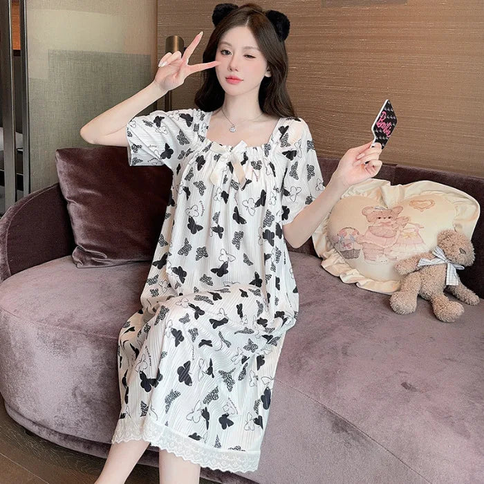 Lune Calme – nuisette grande taille avec des détails soignés | Nuisettes en coton, grandes tailles et longue